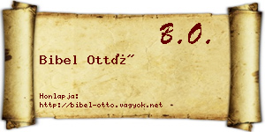 Bibel Ottó névjegykártya